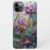 Lila Lotus-Blume-Design aus Hartglas iPhone Hülle (Rückseite)