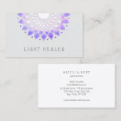 Lila Lotus Blume Mandala Energy Healer Visitenkarte (Vorne/Hinten)