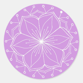 Lila Lotus Blume Mandala Runder Aufkleber