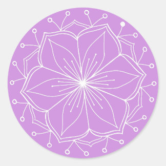 Lila Lotus Blume Mandala Runder Aufkleber