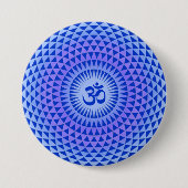 Lila Lotus-Blume-Medikationsrad OM Button (Vorderseite)