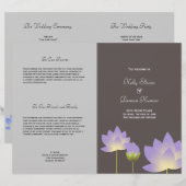 Lila Lotus Blume Modernes Hochzeitsprogramm (Vorne/Hinten)