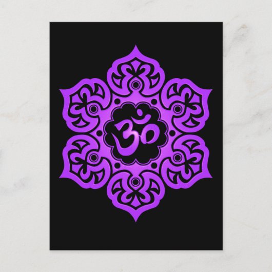 Lila Lotus-Blume Om Postkarte (Vorderseite)