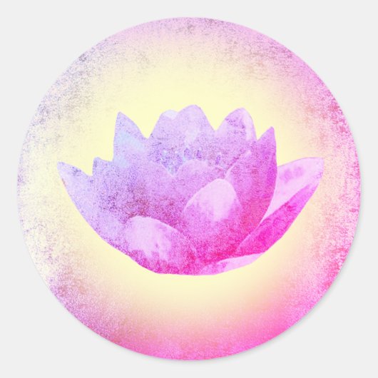 lila Lotus-Blume Runder Aufkleber (Vorderseite)
