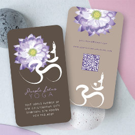 Lila Lotus Blume Spirituelles Yoga Om Logo Symbol Visitenkarte