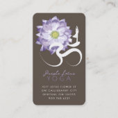 Lila Lotus Blume Spirituelles Yoga Om Logo Symbol Visitenkarte (Vorderseite)