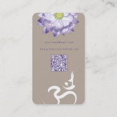 Lila Lotus Blume Spirituelles Yoga Om Logo Symbol Visitenkarte (Rückseite)