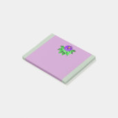 Lila Lotus Blume Streifen Post-it Klebezettel (angewinkelt)