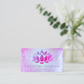 lila Lotus-Blume Visitenkarte (Stehend Vorderseite)