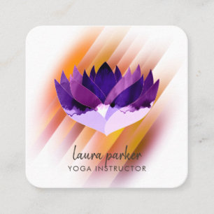 Lila Lotus Blume Yoga Instruktor Zen Art Quadratische Visitenkarte
