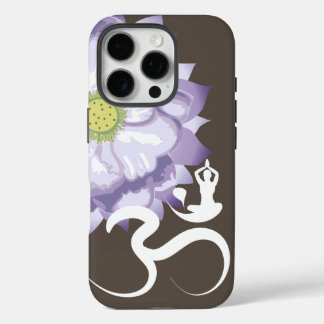Lila Lotus Blume Yoga & Om/Om Zen Kalligraphie iPhone 16 Pro Hülle