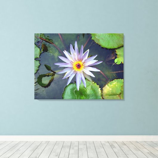 Lila Lotus Canvas Print Leinwanddruck (Insitu (Holzboden))