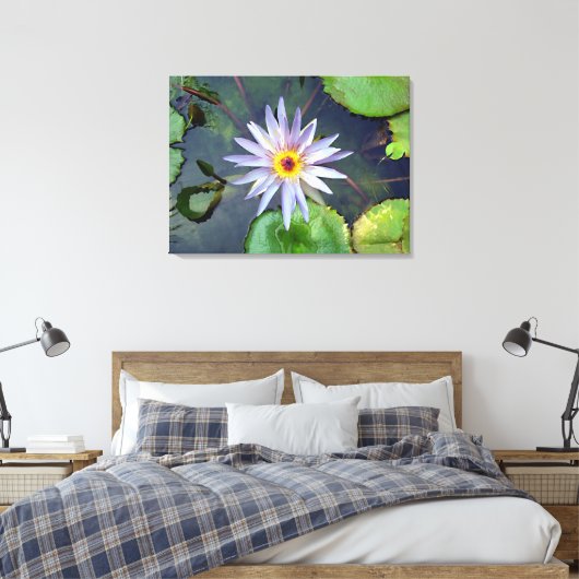 Lila Lotus Canvas Print Leinwanddruck (Insitu (Schlafzimmer))