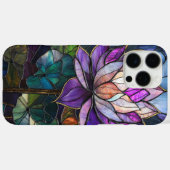 Lila Lotus-Imitat: Hartglas-Design Case-Mate iPhone Hülle (Rückseite (Horizontal))
