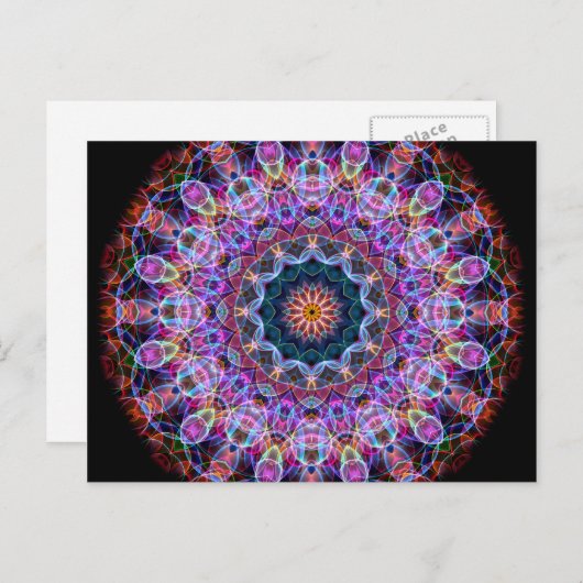 Lila Lotus kaleidoscope Postkarte (Vorne/Hinten)