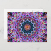 Lila Lotus kaleidoskop Postkarte (Vorne/Hinten)