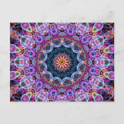 Lila Lotus kaleidoskop Postkarte (Vorderseite)