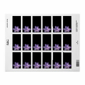 Lila Lotus-Licht in Schwarz Adressaufkleber (Vorne)