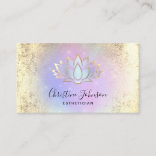 lila Lotus-Logo Visitenkarte