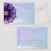 Lila Lotus Mandala Moderner Yoga-Lehrer Visitenkarte (Vorne/Hinten)