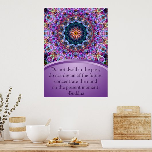 Lila Lotus Mandala Poster (Küche)