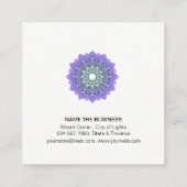 Lila Lotus Mandala Yoga Medizin Holistisch Quadratische Visitenkarte (Rückseite)