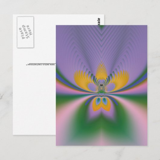 Lila Lotus Postkarte (Vorne/Hinten)