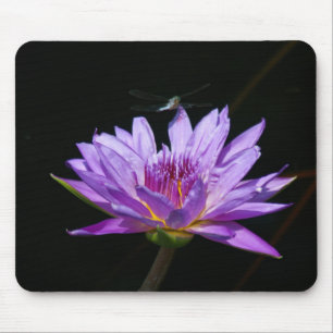 Lila Lotus Wasserlilie Dragonfly Spielkarten Mousepad