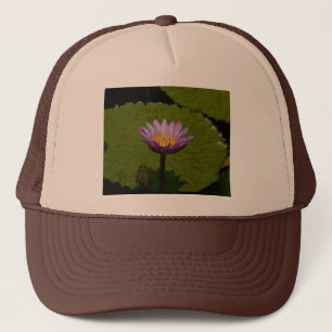 Lila Lotus-Wasserlilie Truckerkappe