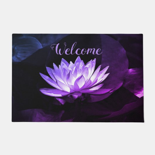 Lila Lotus Welcome Mat Fußmatte (Vorderseite)
