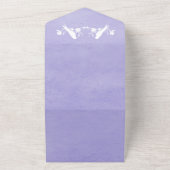 Lila Lovebird-Blüte Alles in einer Hochzeit Einlad All In One Einladung (Außenbereich)