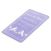 Lila Lovebird-Blüte Speichern Sie das Datumsfenste Magnet (Linke Seite)