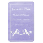 Lila Lovebird-Blüte Speichern Sie das Datumsfenste Magnet (Vertikal)