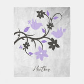 Lila Lovebirds Fleece Blanket (Vorderseite)