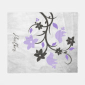 Lila Lovebirds Fleece Blanket (Vorderseite (Horizontal))
