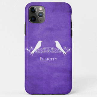 Lila Lovebirds Floral Vine iPhone Case