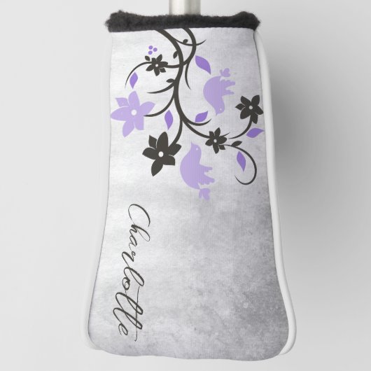 Lila Lovebirds Golf Head Cover Golf Headcover (Rotieren 90)