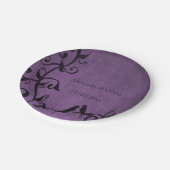 Lila Lovebirds Hochzeitsscheibe Pappteller (Schrägansicht)