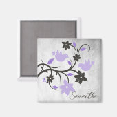 Lila Lovebirds Personalisiert Magnet (Vorderseite/Rückseite)