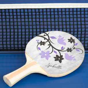 Lila Lovebirds Personalisiert Ping Pong Paddle Tischtennis Schläger