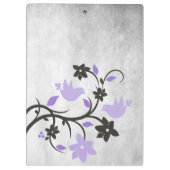 Lila Lovebirds Personalisiert Zwischenablage Klemmbrett (Rückseite)