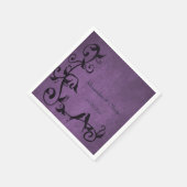 Lila Lovebirds Wedding Napkins Serviette (Ecke)