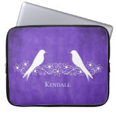 Lila Lovebirts Blumenstrauß Laptopschutzhülle (Vorderseite)