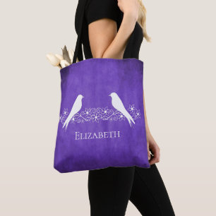 Lila Lovebirts Blumenstrauß Reben Tasche