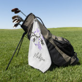 Lila Lovebirts Personalisiert Golfhandtuch (Gras)