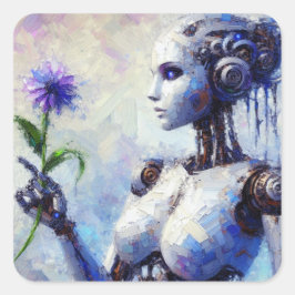 Lila Lover - Kunstsammlung der Futurist-Serie Quadratischer Aufkleber