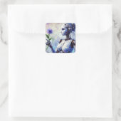 Lila Lover - Kunstsammlung der Futurist-Serie Quadratischer Aufkleber (Tasche)