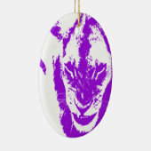 Lila Löwe-König Keramikornament (Rechts)