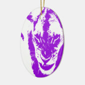 Lila Löwe-König Keramikornament (Links)