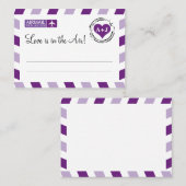 Lila Luftpostkarte Platzkarte (Vorne/Hinten)